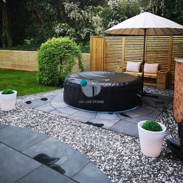 Kotah Black Riven Limestone Paving Slabs & Patio Pack