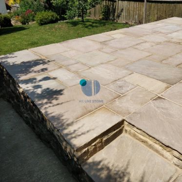 Raj Green Tumbled Sandstone Paving Slabs & Patio Pack