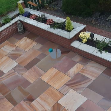 Rippon Rose Honed Sandstone Paving Slabs & Patio Pack